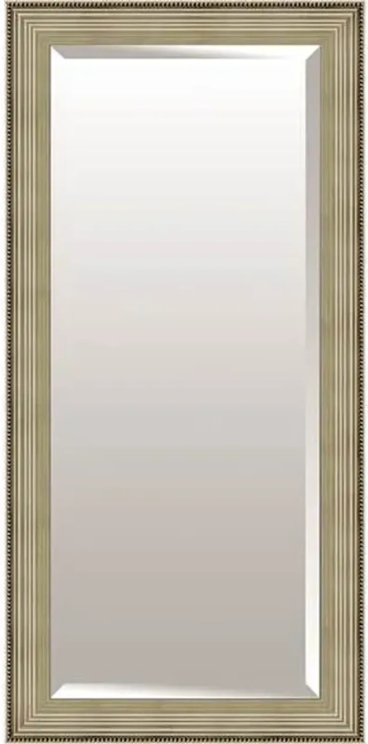 Champagne & Silver Beaded Wood Framed Leaner Mirror, 30x54