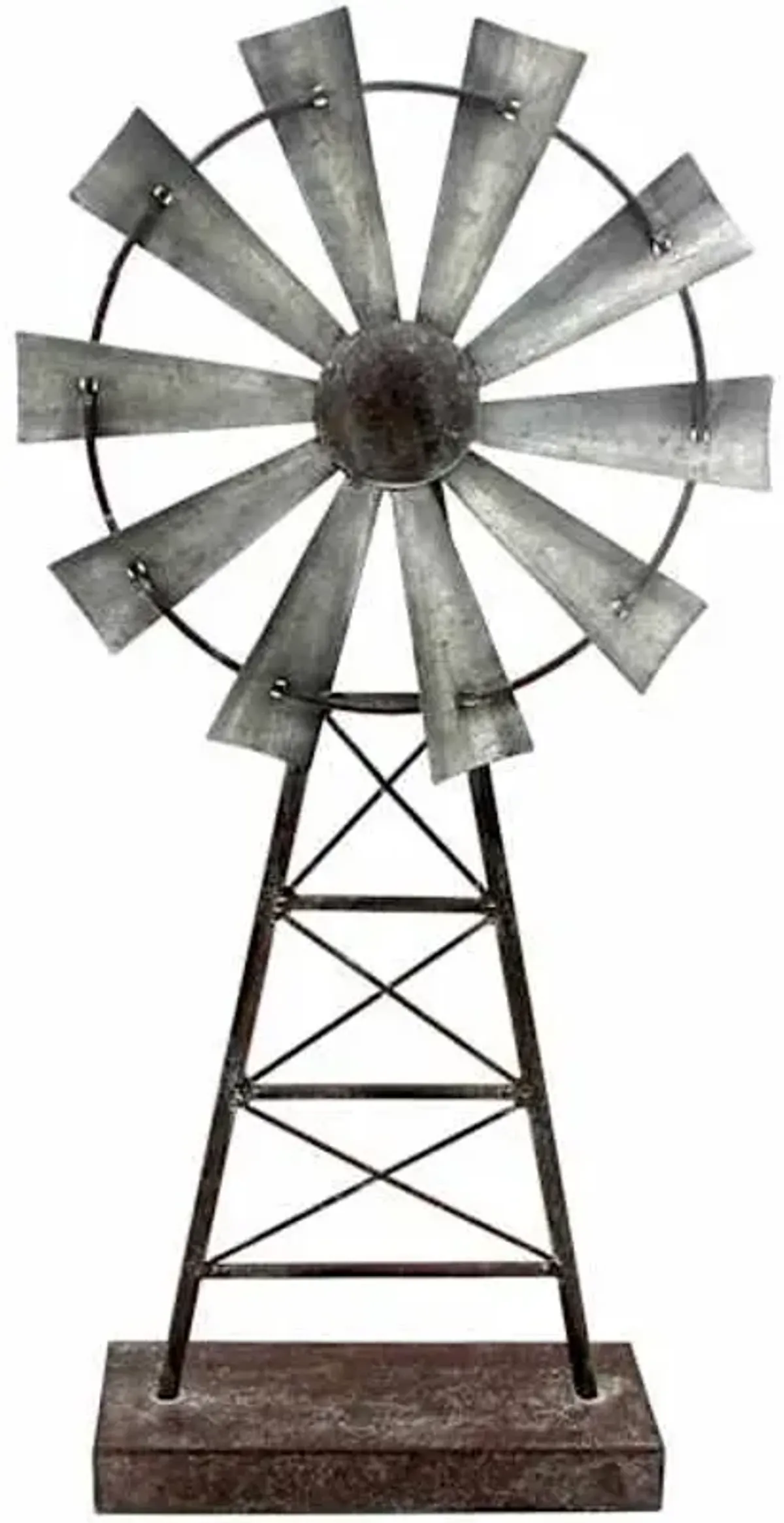 Galvanized Metal Windmill, 19.5"