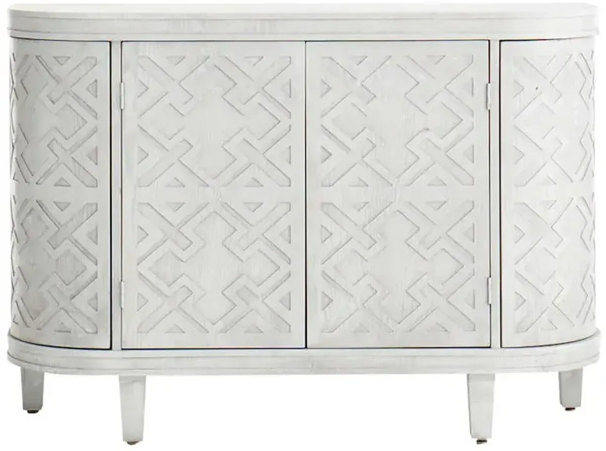Found & Fable Lena Faux Wood Textured Media Cabinet, White