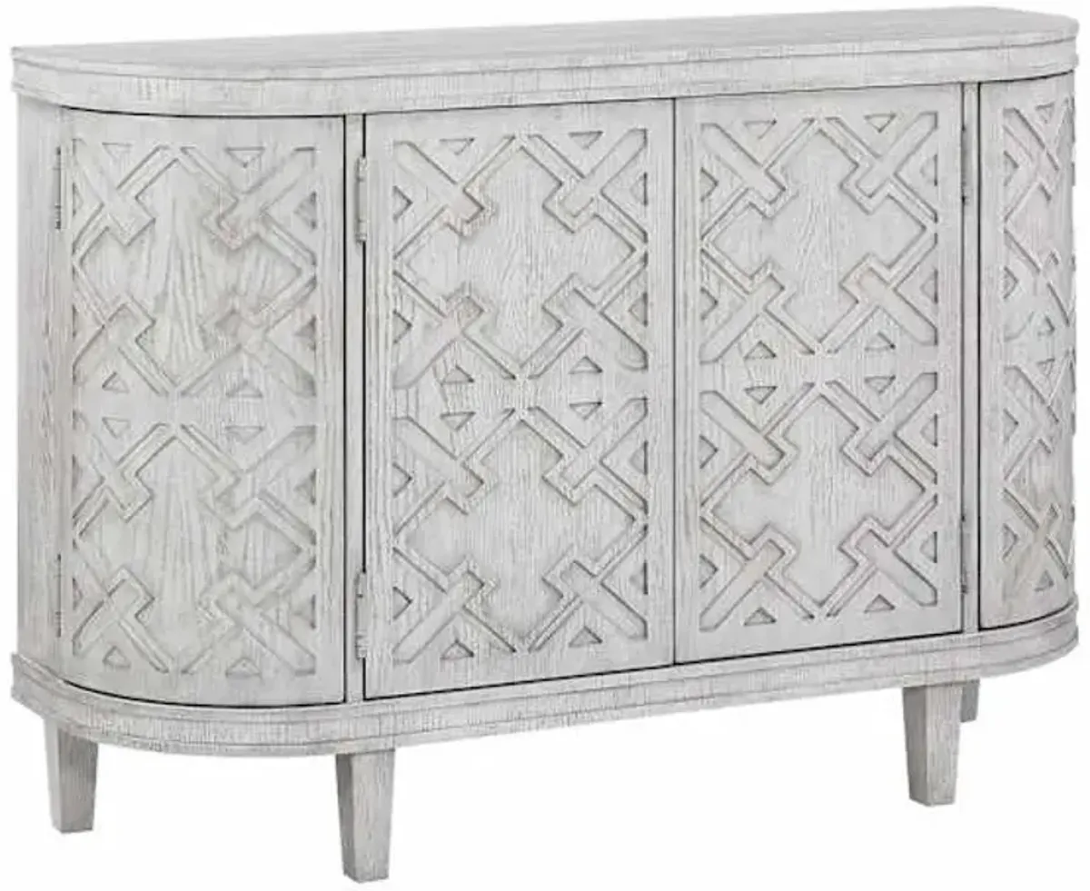 Found & Fable Lena Faux Wood Textured Media Cabinet, White