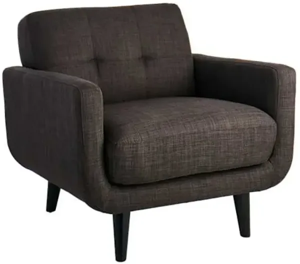 Crosby St. Hadley Tufted Back Accent Chair, Charcoal Grey