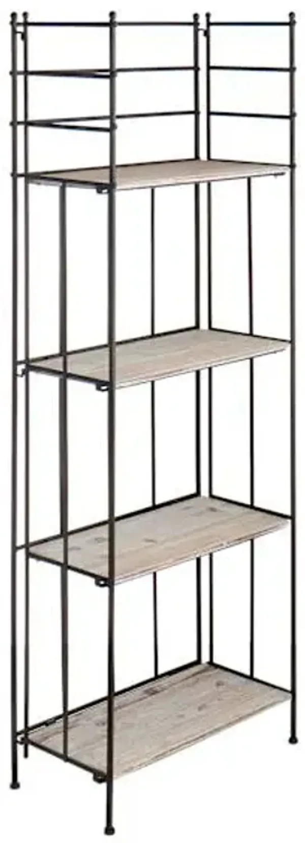 Metal Baker Rack with Folding Wood-Top Shelves, 63"