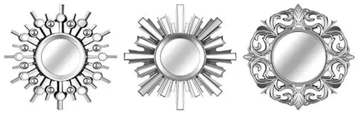 3-Piece Silver Ornate Wall Mirror Set, 10"