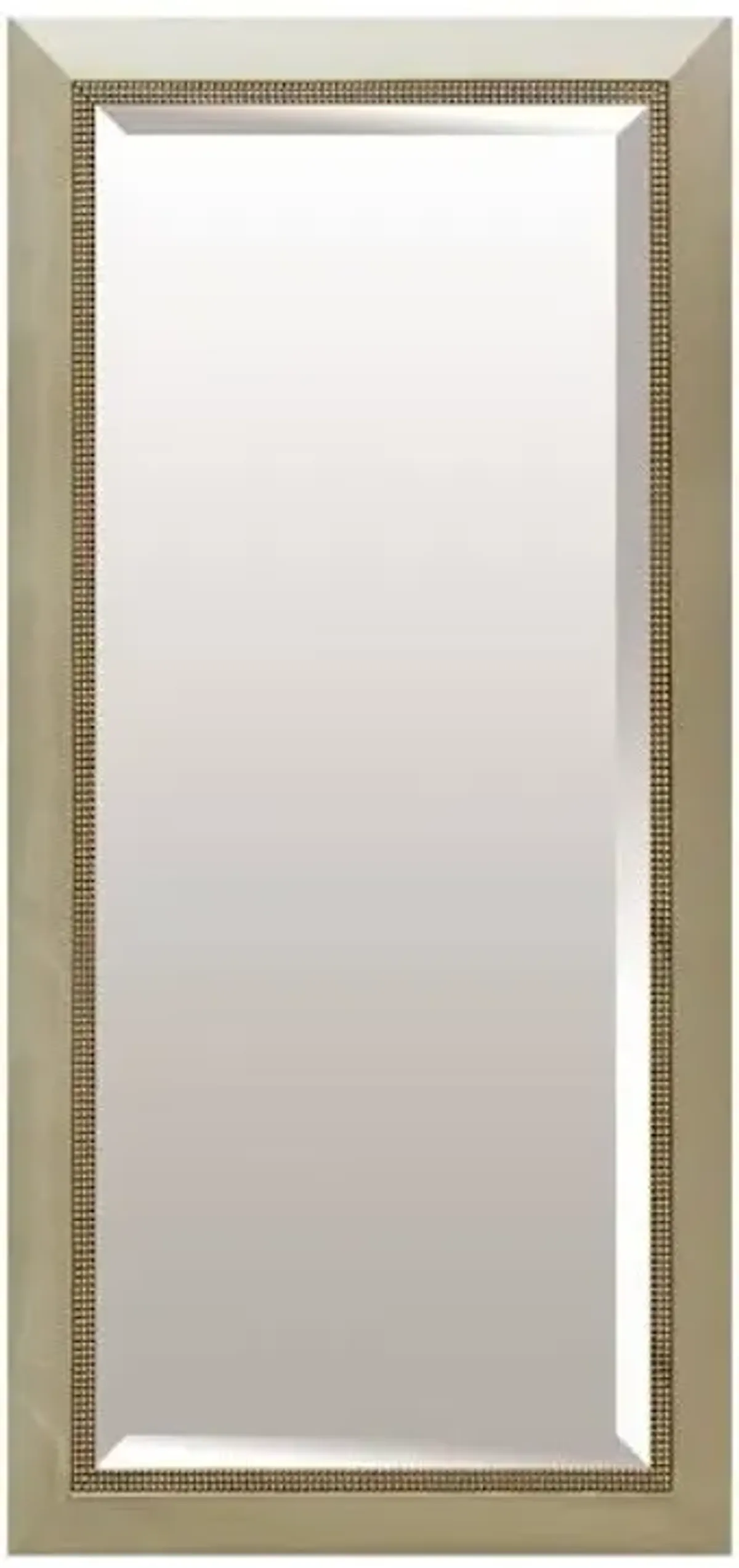 Rectangle Solid Wood Beaded Champagne Leaner Mirror, 32x68