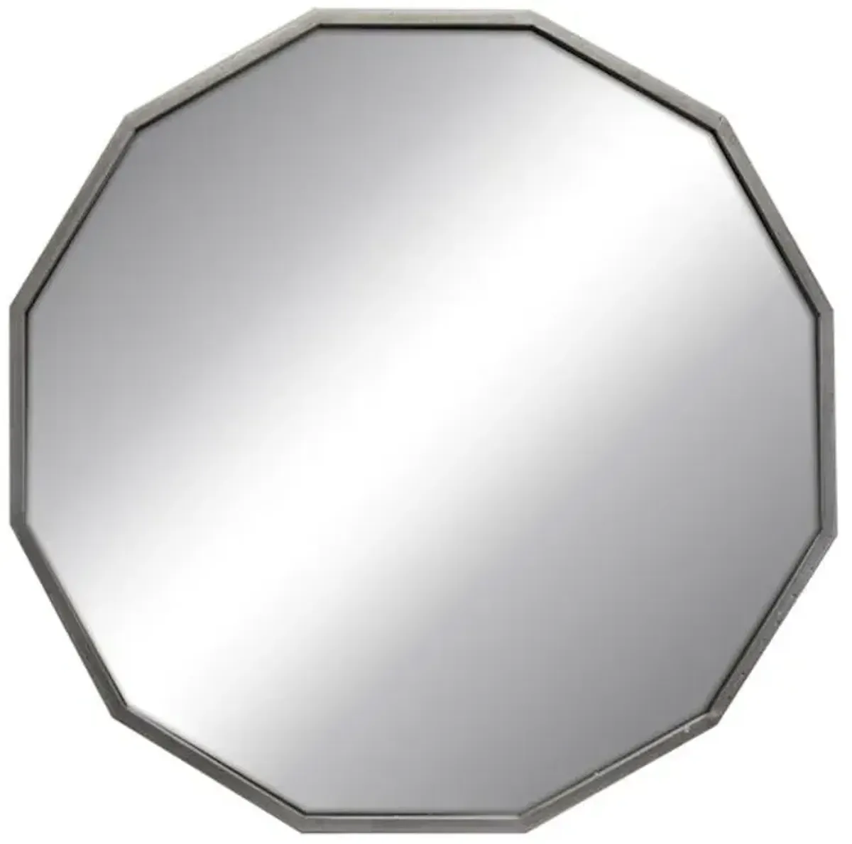 Silver Dodecagon Wall Mirror, 27"