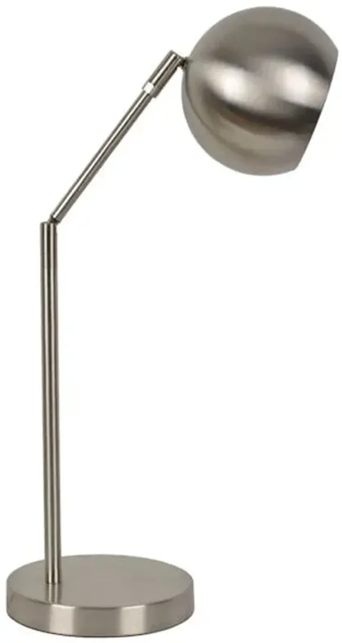 Silver Brushed Metal Adjustable Task Lamp, 15"