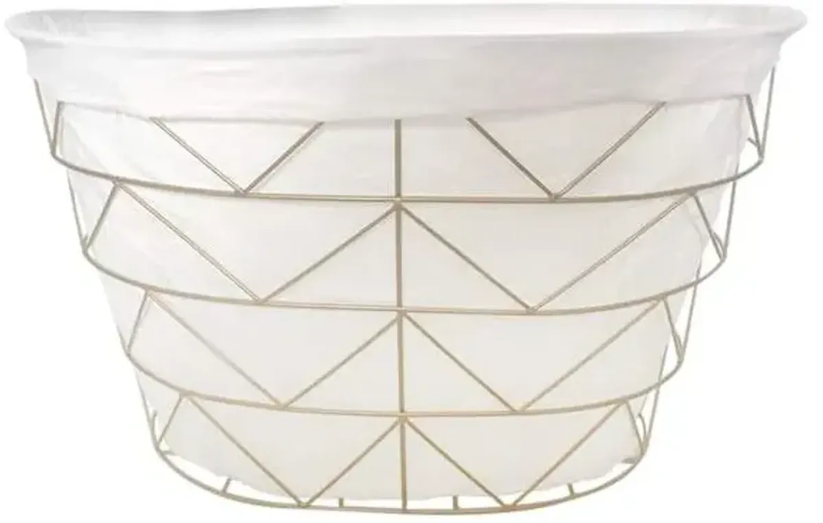 Gold Triangle Wire Laundry Basket