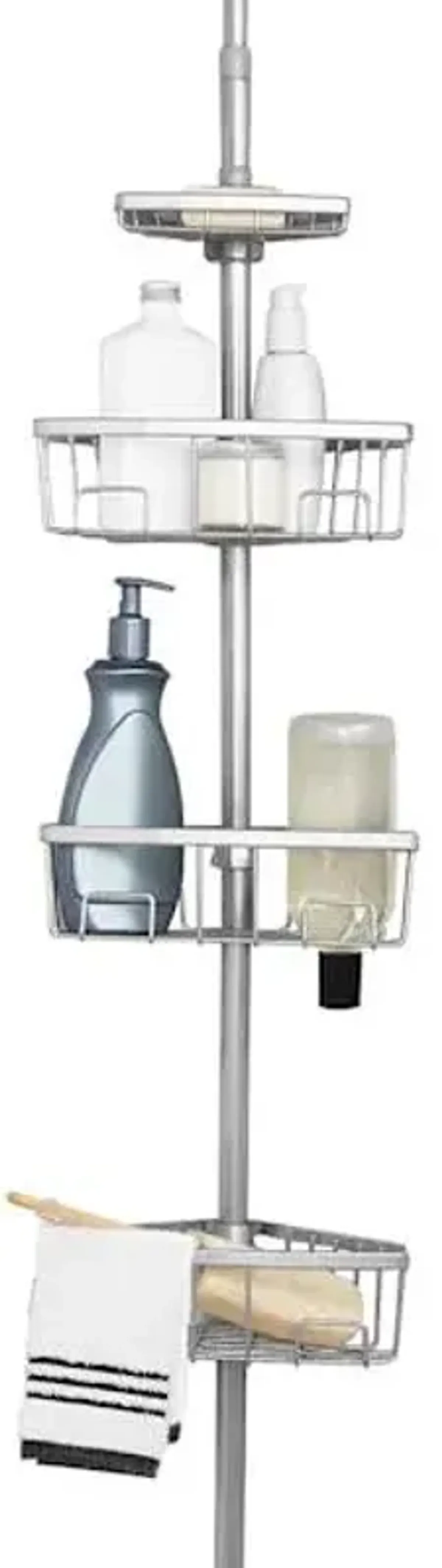 Grey Metal Shower Caddy, 25"