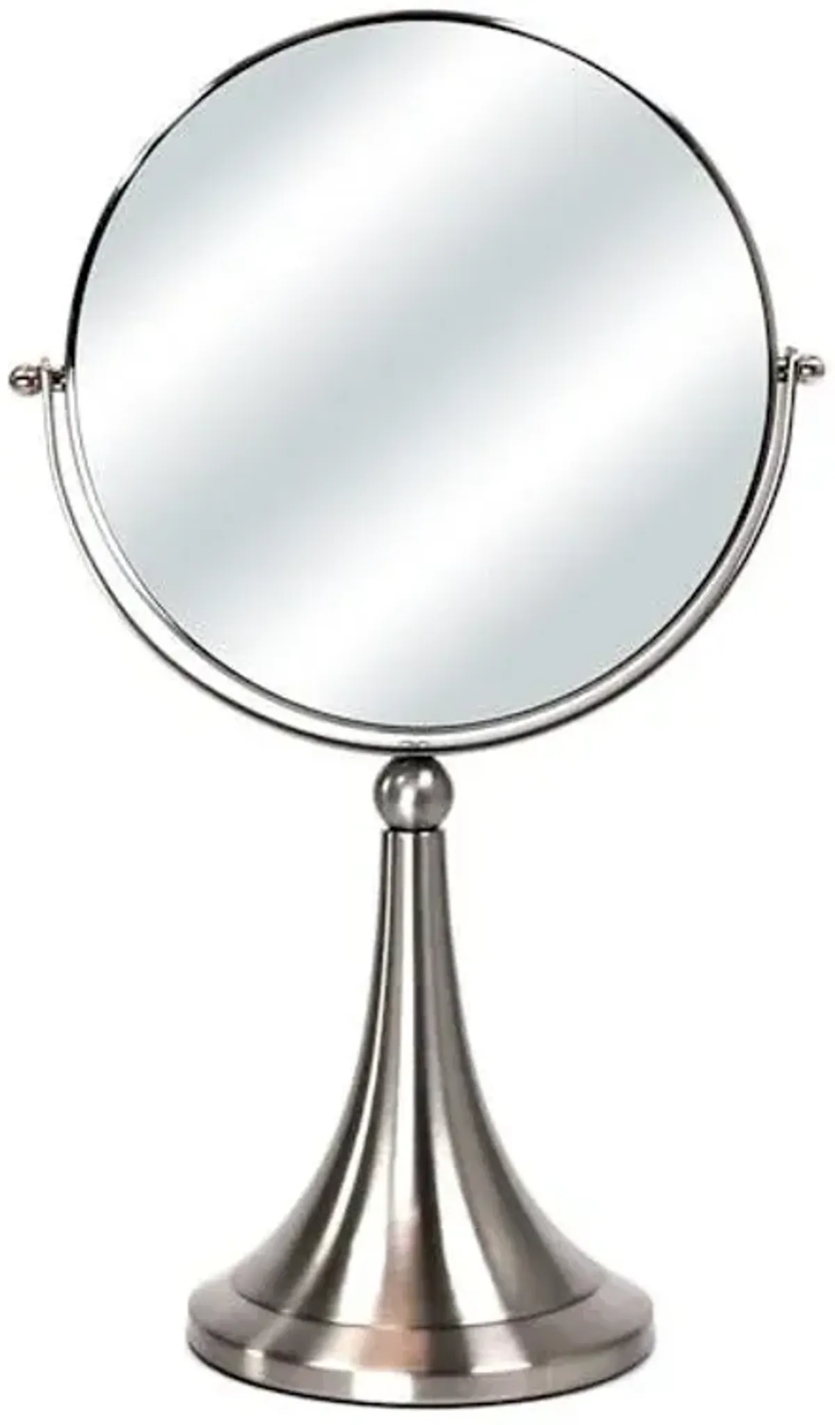 2-Way Silver Metal Vanity Mirror, 15"