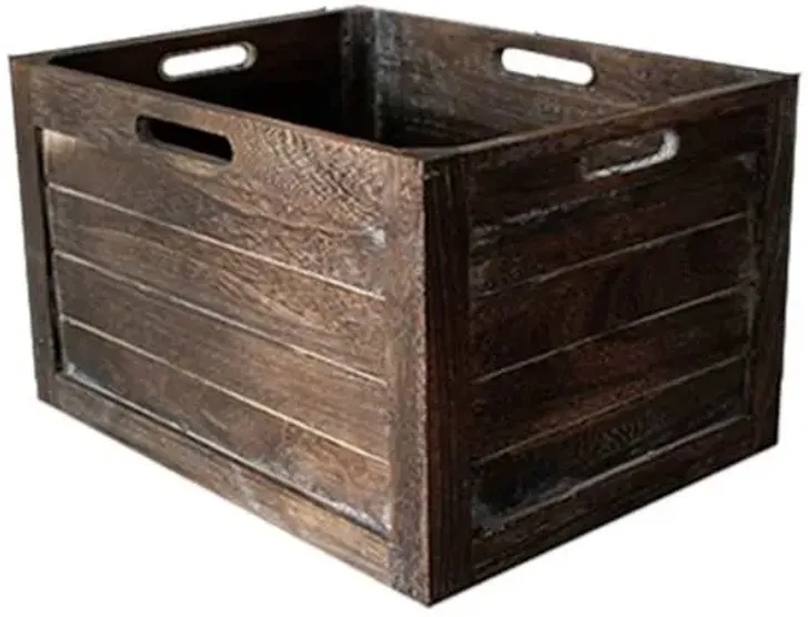 Brown Wooden Storage Crate, Large