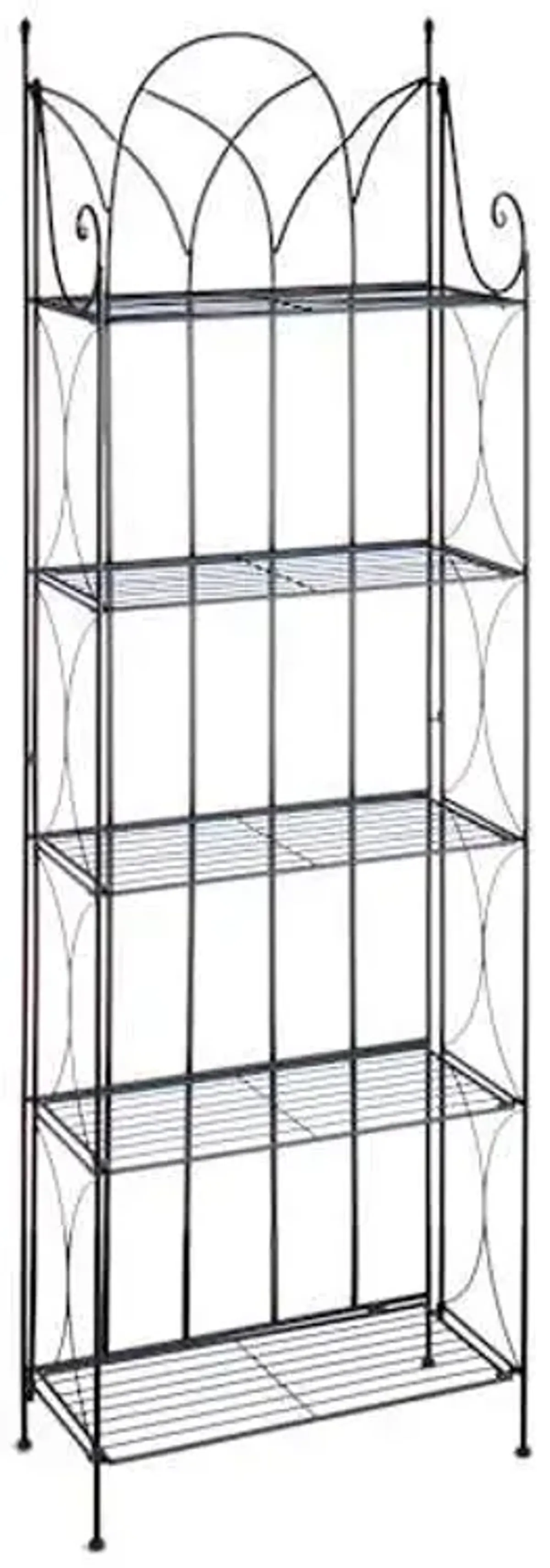 Providence 5-Tier Black Gothic Baker Rack with Metal Wire Shelves