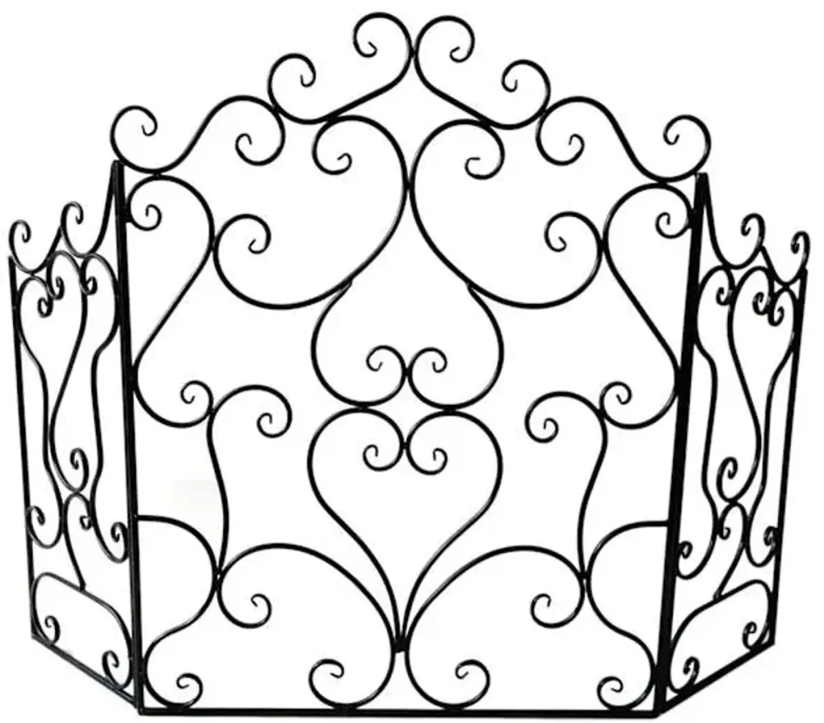 Bronze Metal Scroll Fireplace Screen