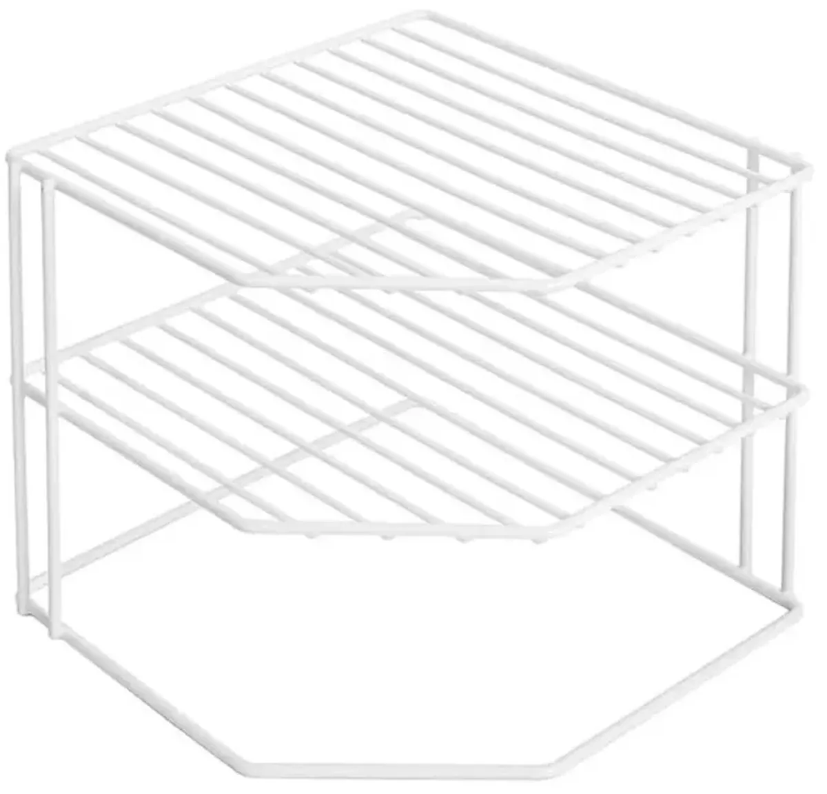 3-Tier White Wire Corner Shelf