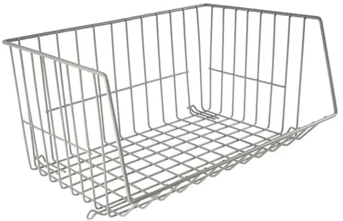 Grey Metal Stackable Shelf, Medium