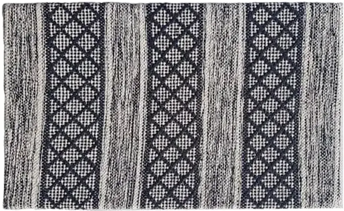 Heritage Black & Ivory Tribal Kitchen Mat, 18x30