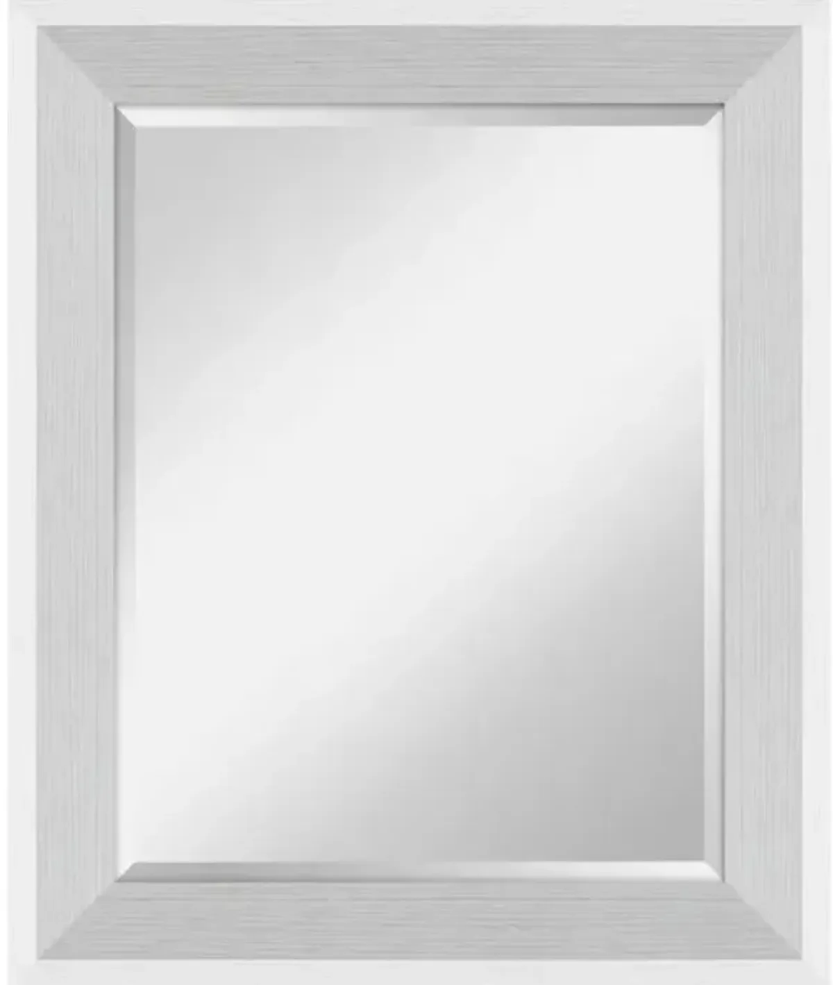 Beveled with Glossy Woodgrain Framed Rectangle Wall Mirror, 28X34