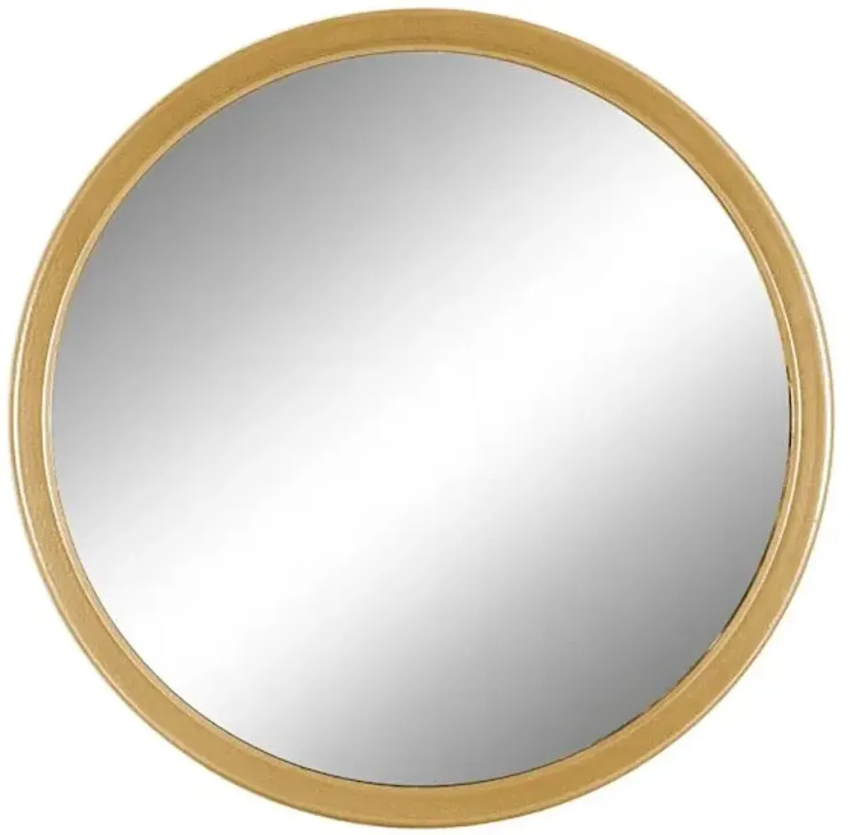 Gold Metal Finish Framed Round Wall Mirror, 14"