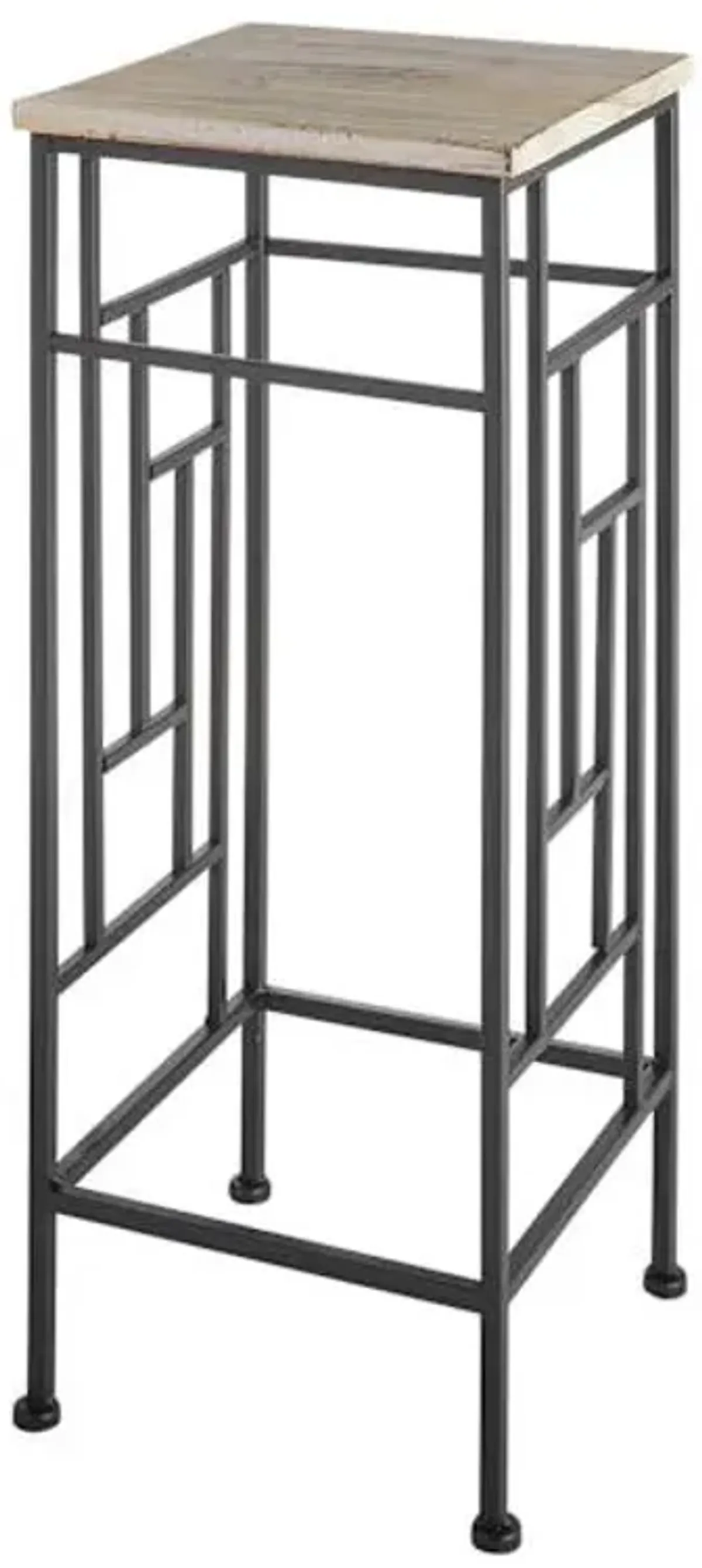 Wooden Top Plant Stand with Metal Frame, Medium