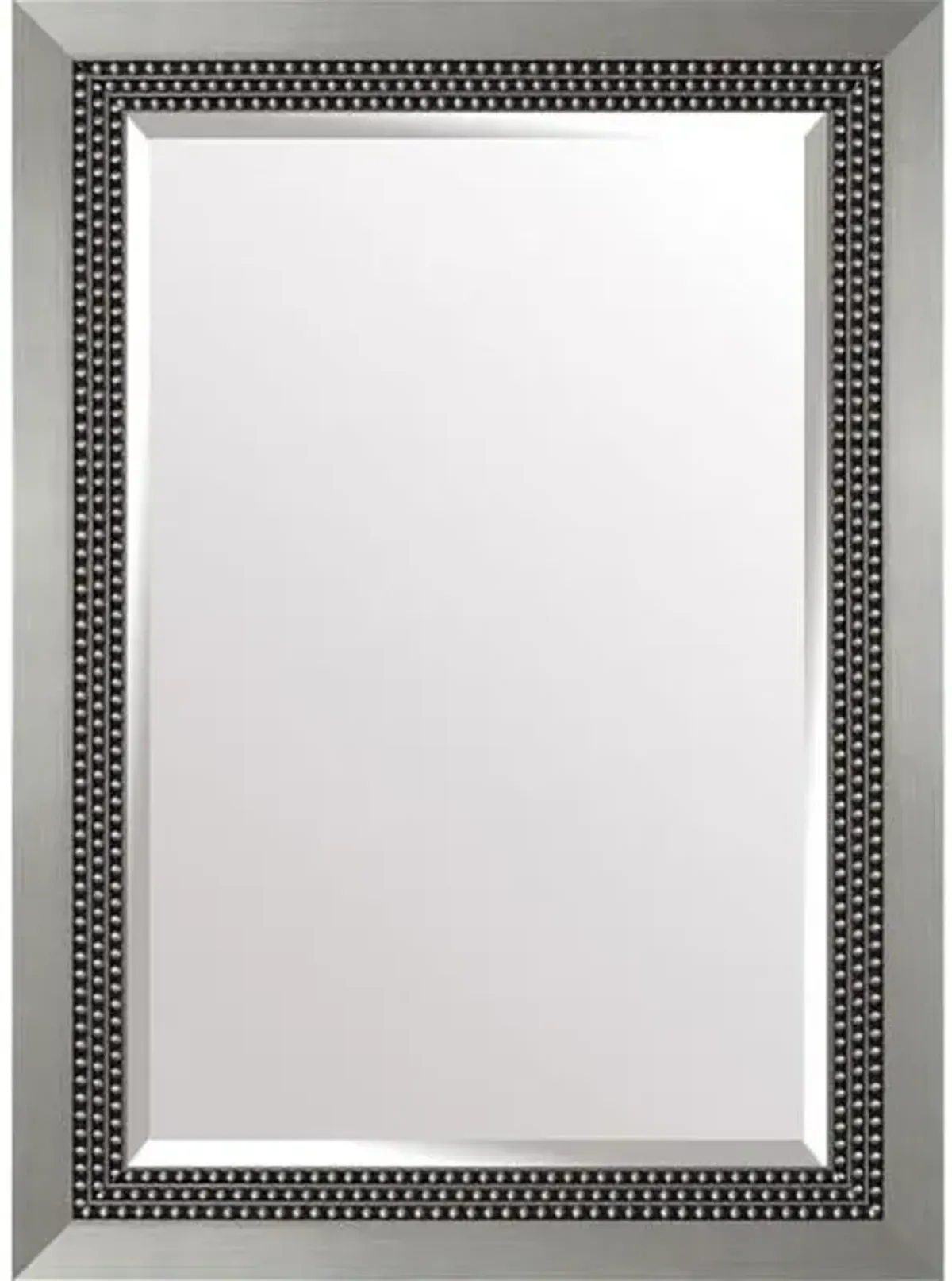 Triple Beaded Silver Rectangle Wall Mirror, 30x36