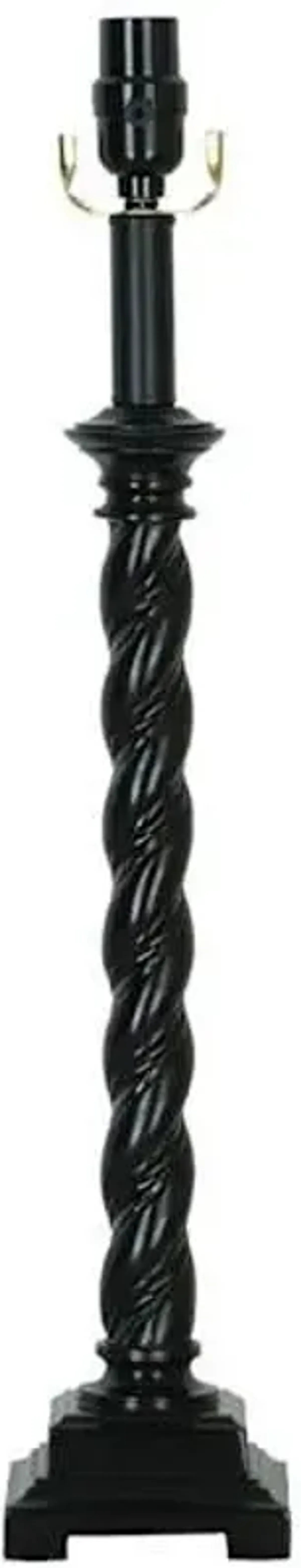 Black Twist Buffet Large Table Lamp Base, 24"