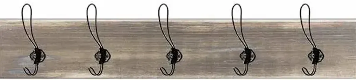 5-Hook Wooden Wall Rack, 6x36
