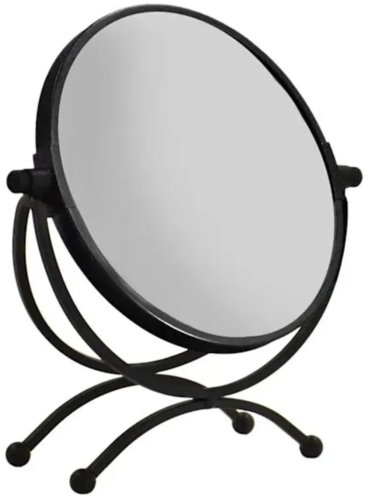 Doro Matte Black Metal Magnifying Vanity Mirror, 10"