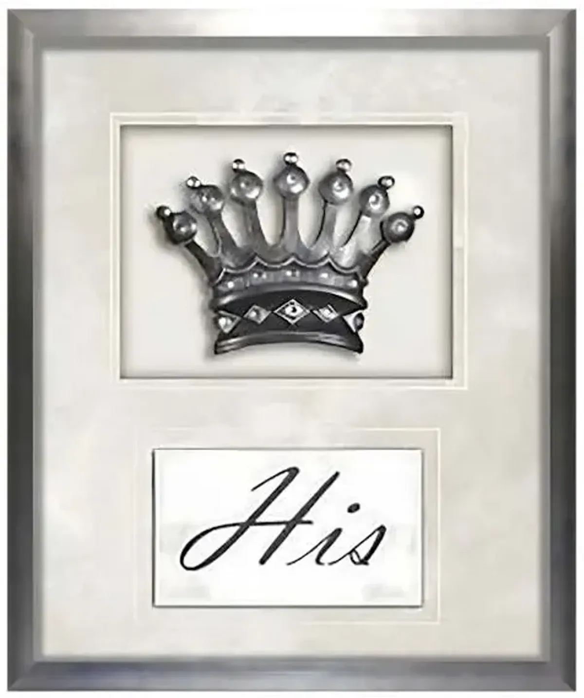 Glass Framed His Mini Crown with Jewels Wall Art, 10x12