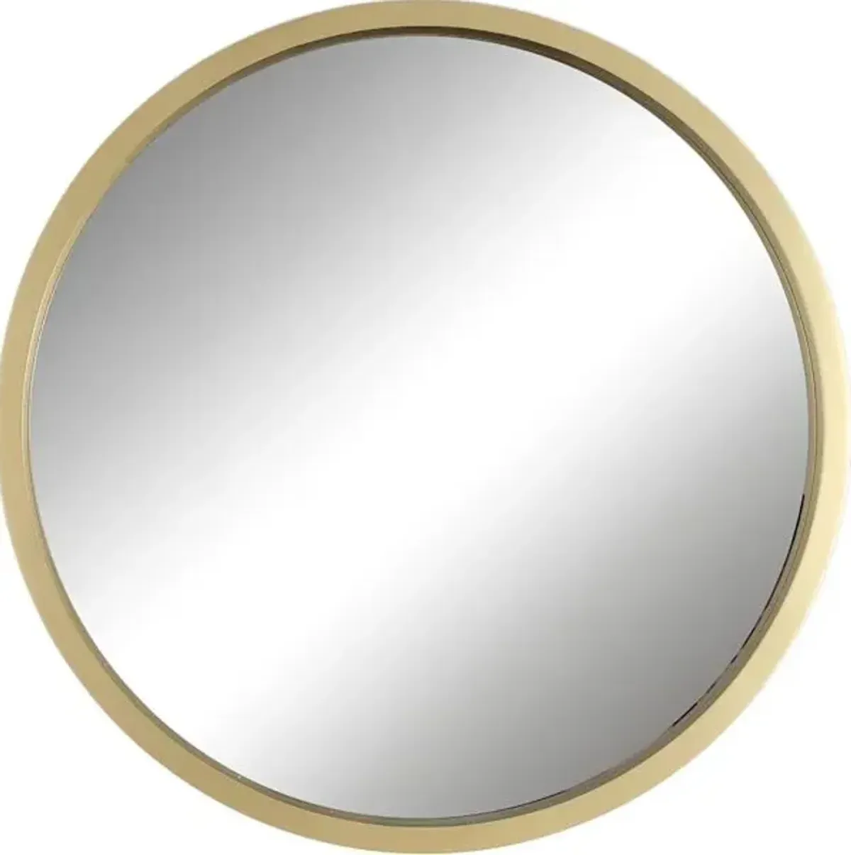 Gold Metal Round Wall Mirror, 30"