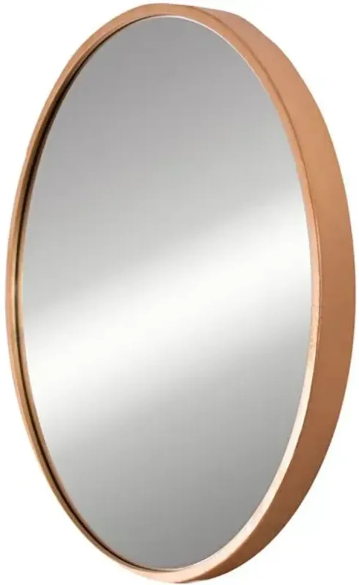 Copper Finish Metal Round Wall Mirror, 20"
