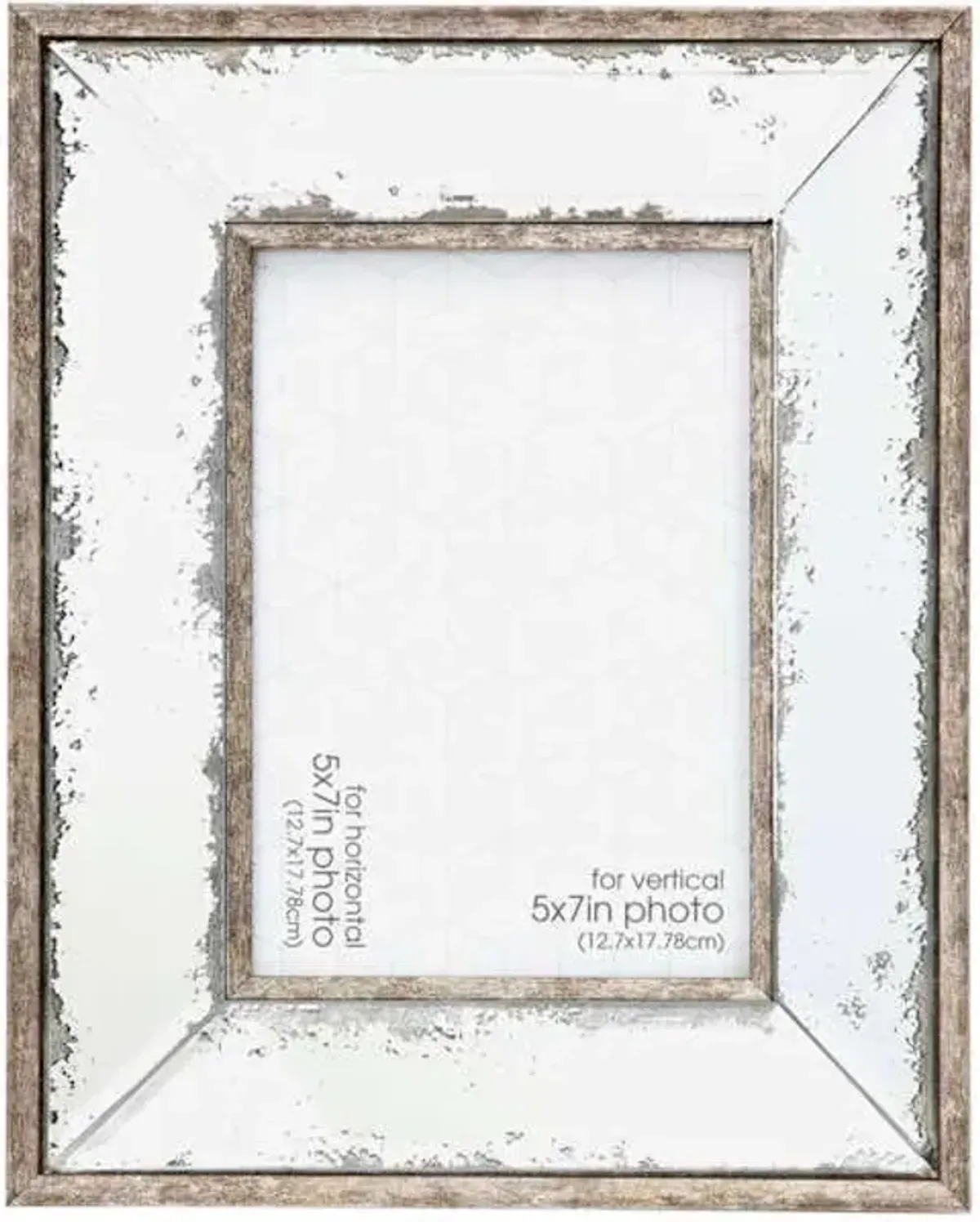 Antiqued Mirror Tabletop Picture Frame, 5x7