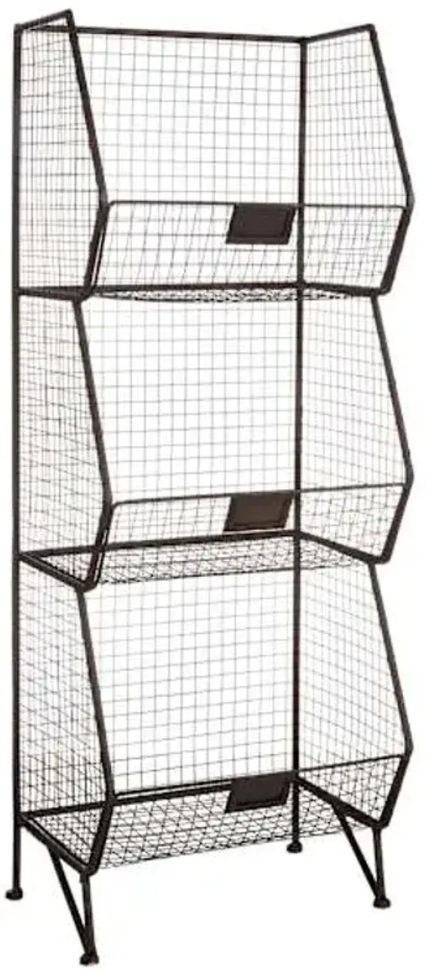 3-Tier Mesh Shelf, Black