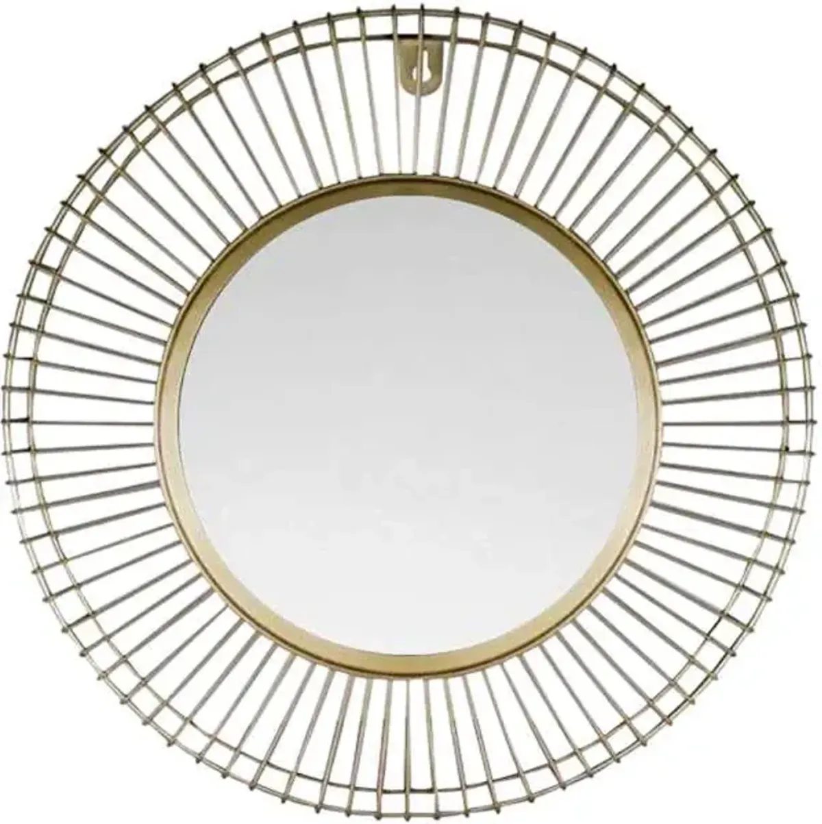 Soul Searcher Gold Metal Round Wall Mirror, 16"
