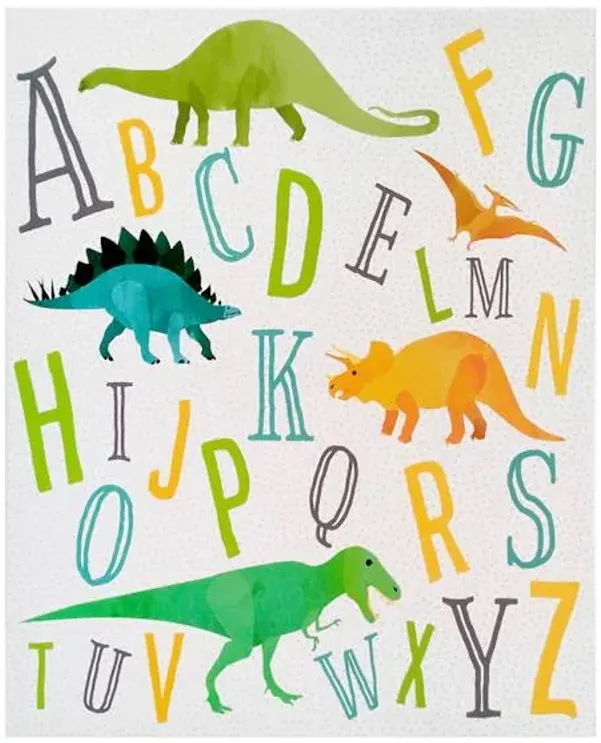 Dinosaur Alphabet Canvas Wall Art, 16x20