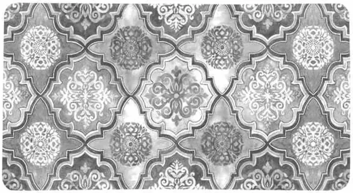 Cook N' Comfort Grey Medallion Anti-Fatigue Kitchen Mat, 20x39