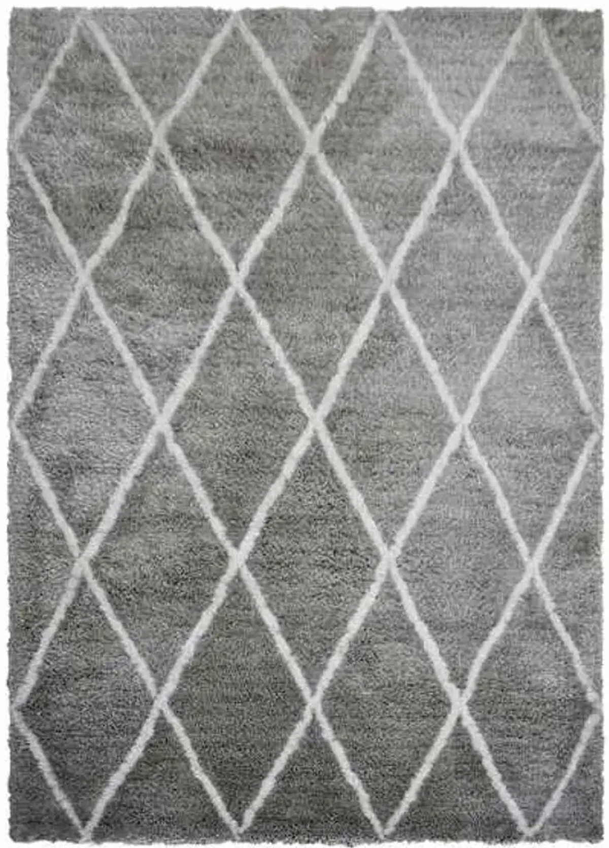 (C131) Grey & White Diamond Tufted Area Rug, 5x7