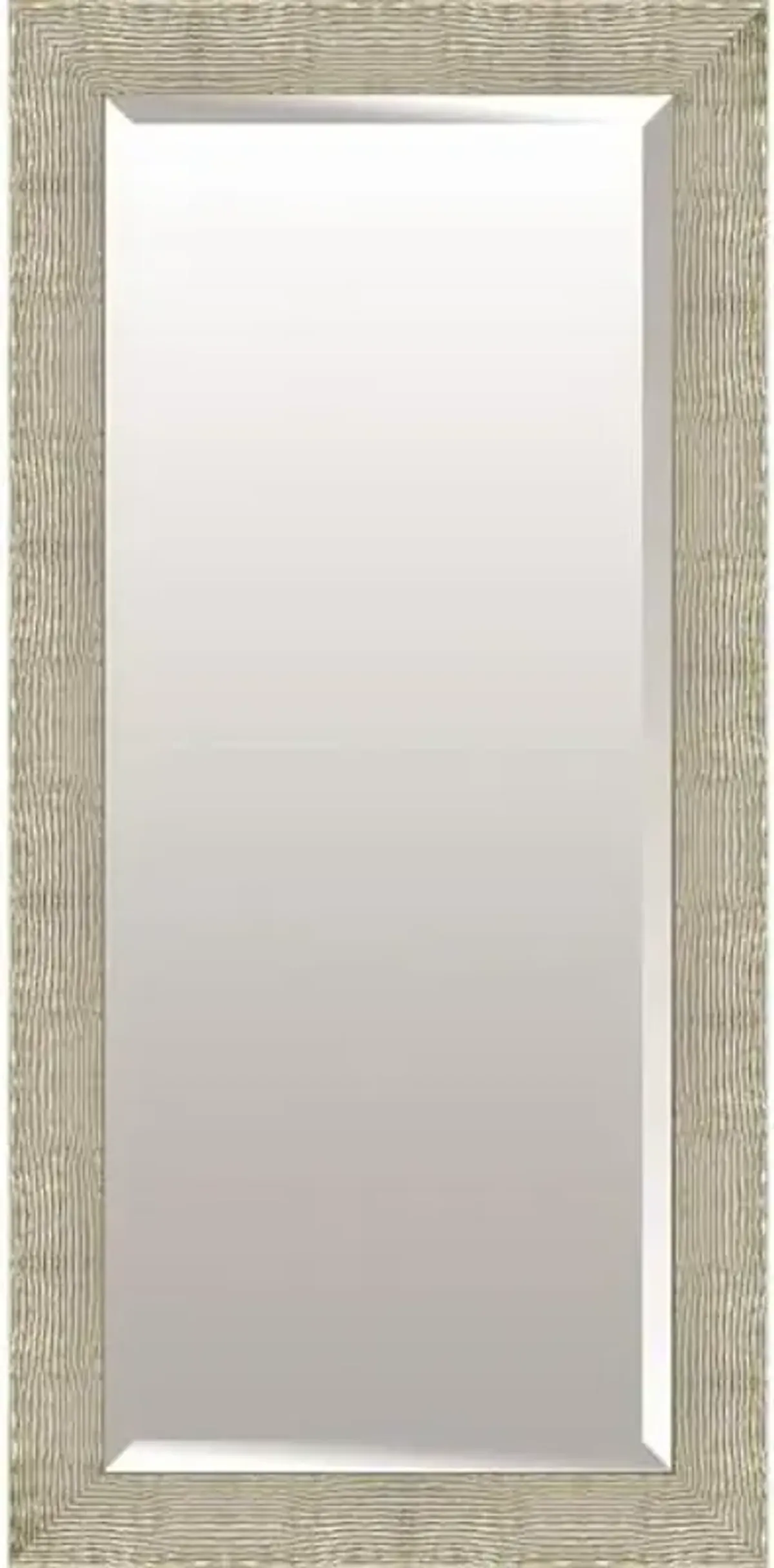 Organic Silver & Champagne Solid Wood Leaner Mirror, 32x68
