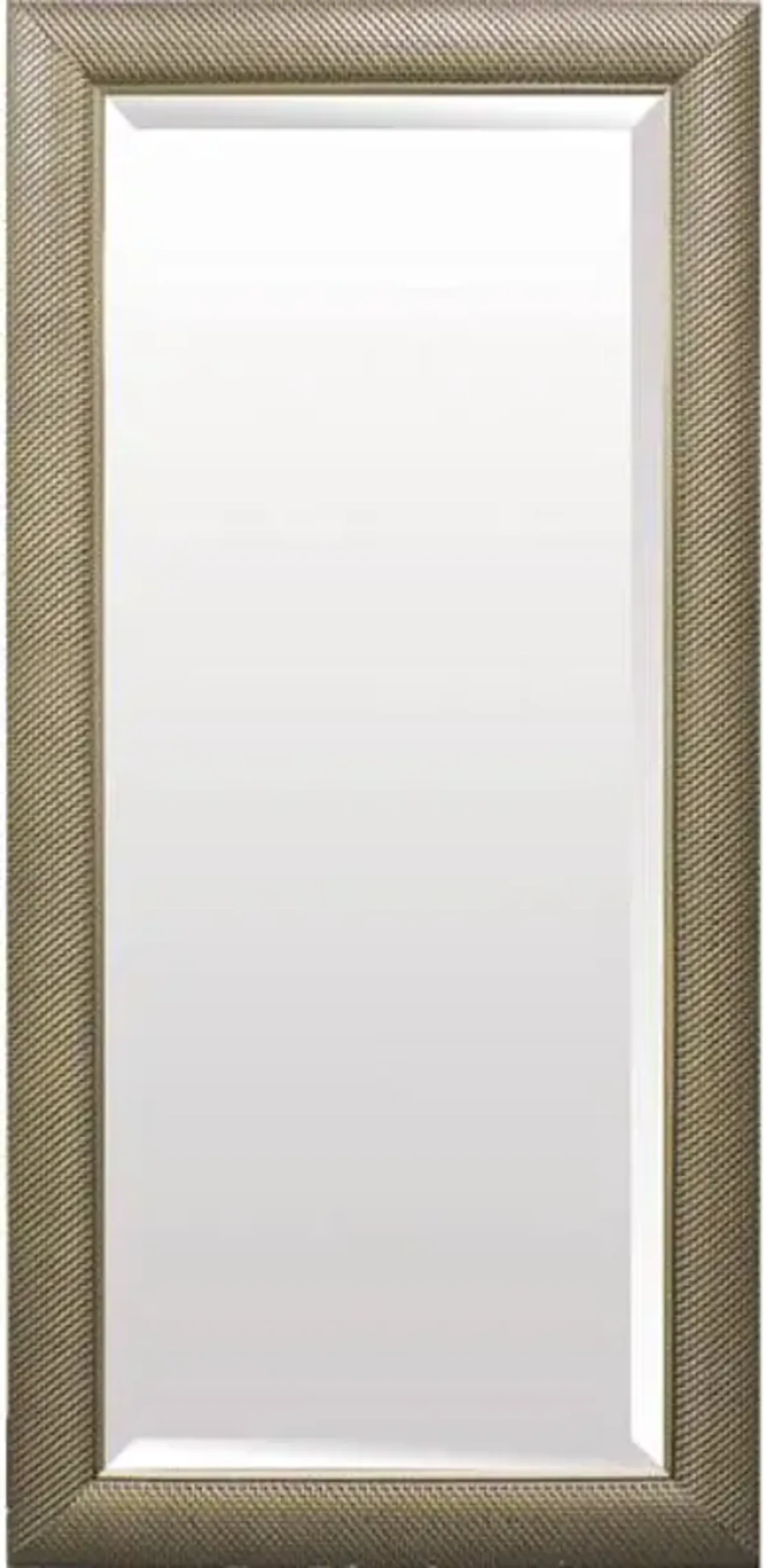 Basket Weave Champagne Leaner Mirror, 32x66