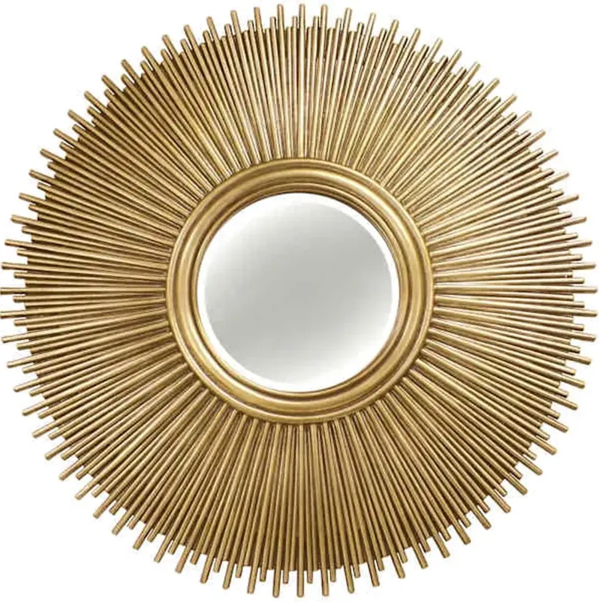 Sunburst Polyurethane Soft Gold Round Wall Mirror, 49"