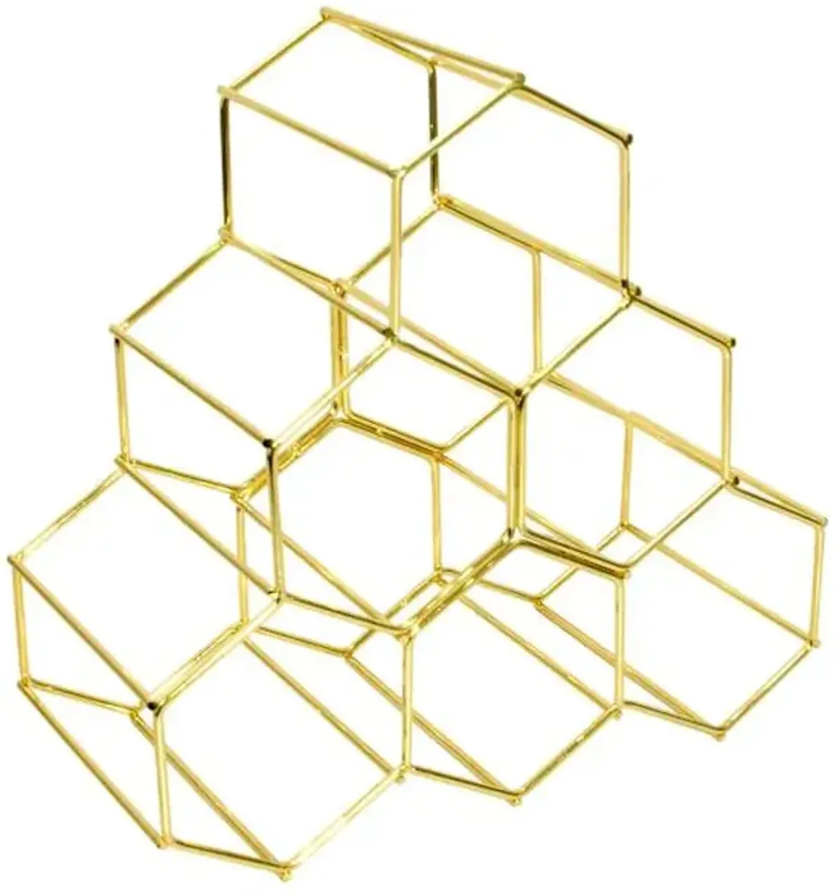 Gold Hexagon Wine Rack