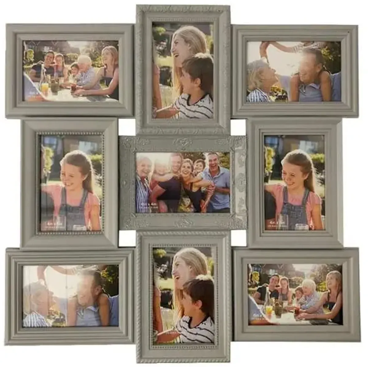 9-Opening Grey Collage Picture Frame, 20"