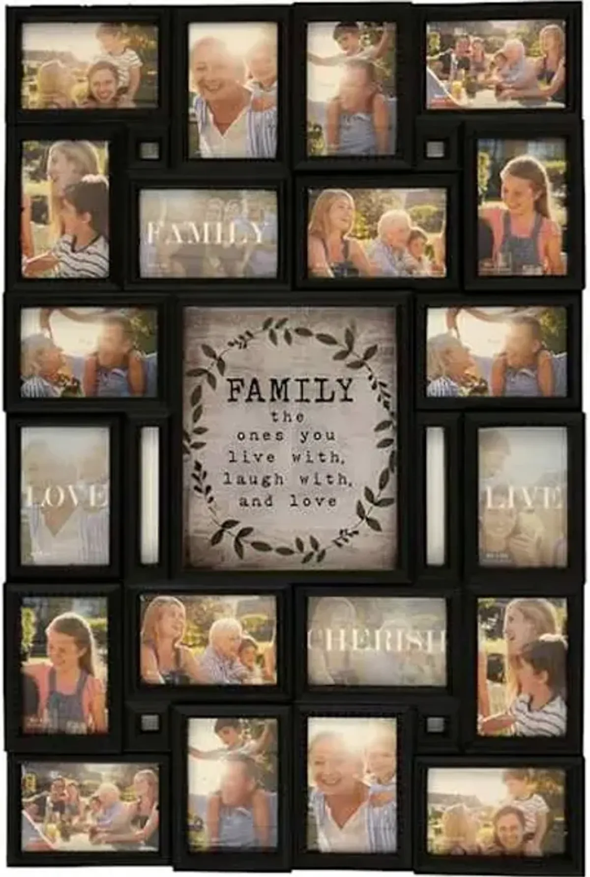 20-Opening Black Shadow Box Family Collage Picture Frame, 35x23