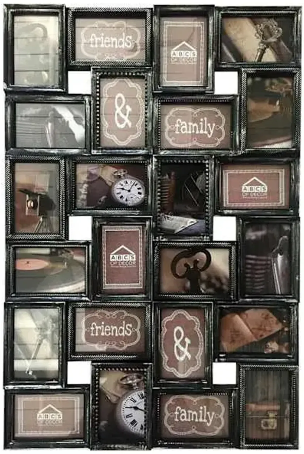 24-Opening Silver Antique Collage Picture Frame, 35x23