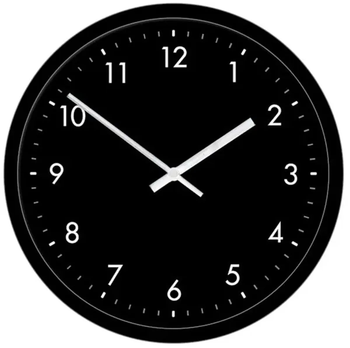 Black Accent Round Wall Clock, 16"