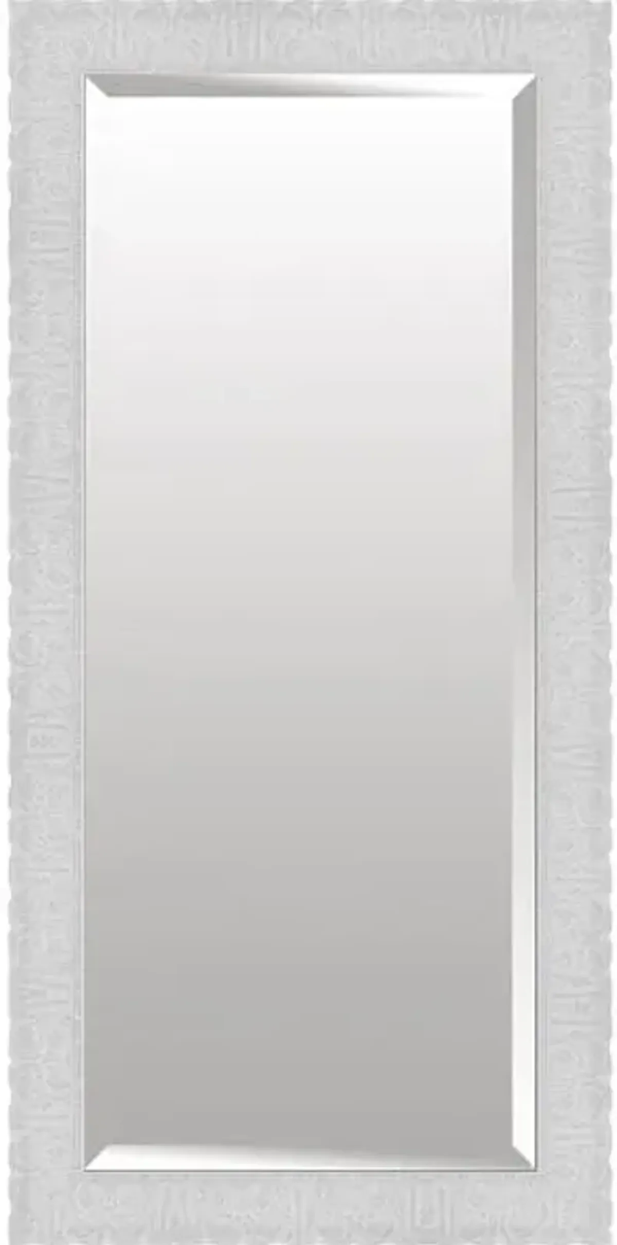 White Scalloped Edges Leaner Mirror, 32x66