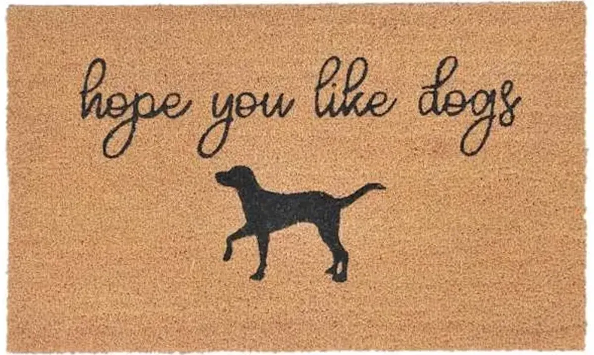 Hope You like Dogs Black Natural Coir Mat, 18x30
