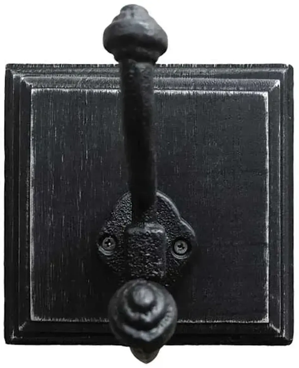 Black Wood & Metal Rustic Wall Hook, 5"