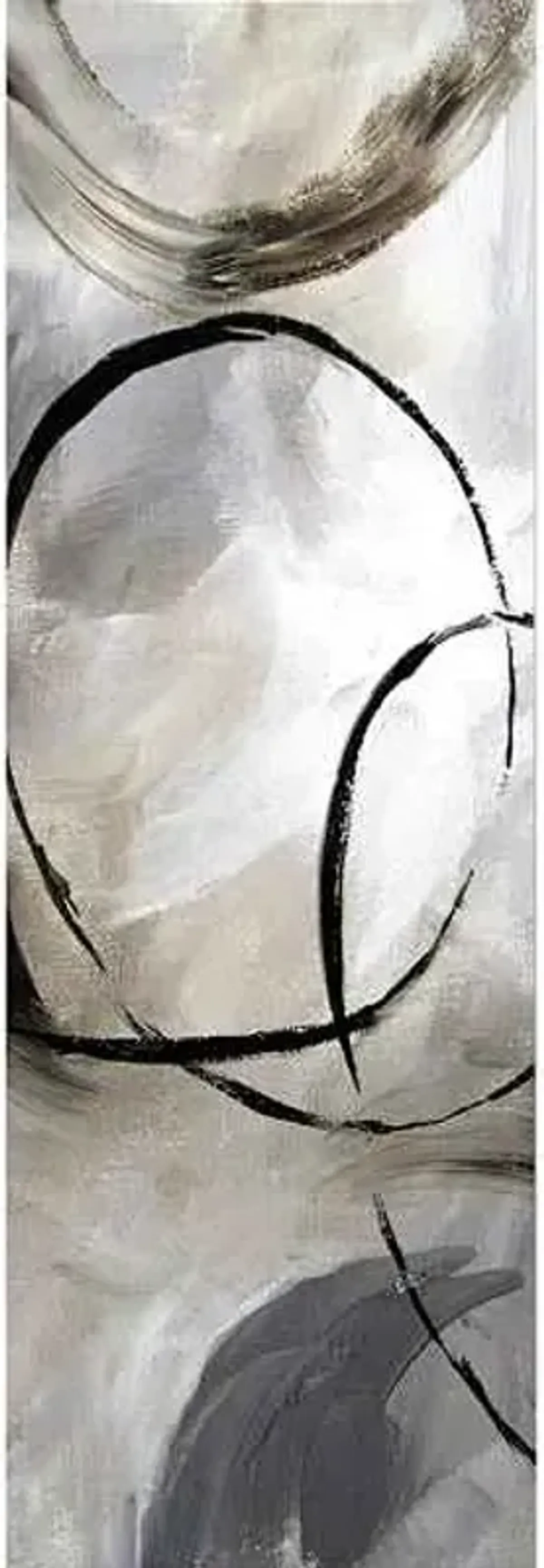 Allegro Grey Abstract Canvas Wall Art, 12x36