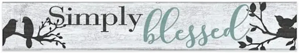 Simply Blessed Textured Wooden Wall Sign, 6x36