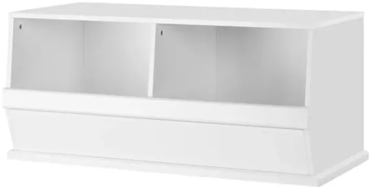 Kids Double Toy Bin, White