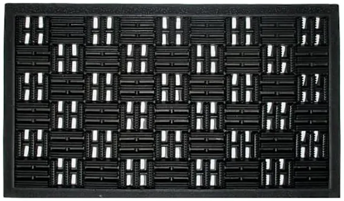 Black Parquet Rubber Doormat, 24x36